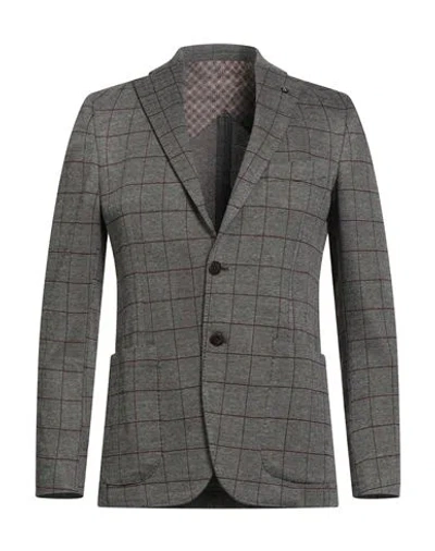 Barbati Man Blazer Black Size 36 Viscose, Polyester, Elastane In Gray