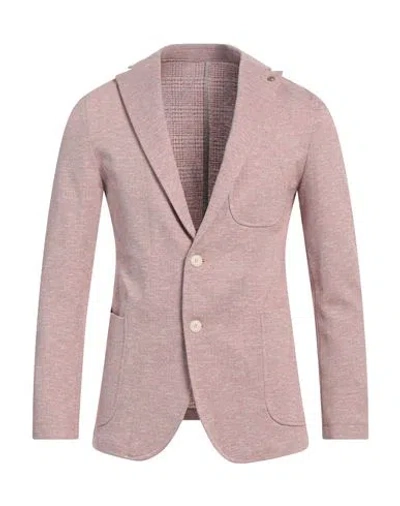 Barbati Man Blazer Brick Size 46 Viscose, Cotton, Polyamide, Elastane In Red