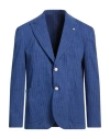 Barbati Man Blazer Bright Blue Size 44 Cotton, Polyamide, Elastane In Blue