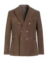 Barbati Man Blazer Brown Size 40 Cotton, Elastane In Brown