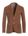 Barbati Man Blazer Camel Size 36 Cotton, Elastane In Beige
