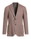 Barbati Man Blazer Camel Size 44 Viscose, Polyester, Cotton, Elastane In Gray
