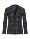 Barbati Man Blazer Charcoal Size 38 Polyester, Acrylic, Wool, Cotton In Gray