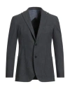 Barbati Man Blazer Charcoal Size 40 Polyester, Viscose, Wool, Elastane In Gray