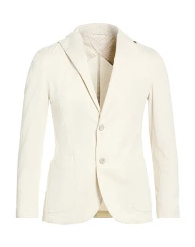 Barbati Man Blazer Cream Size 34 Cotton, Elastane In Neutral