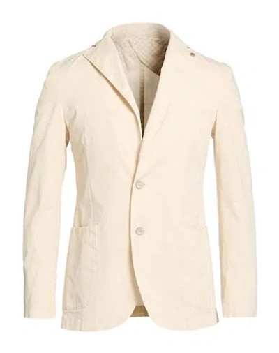 Barbati Man Blazer Cream Size 36 Cotton, Elastane In White