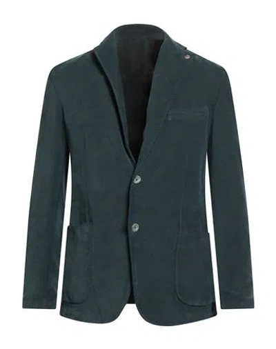 Barbati Man Blazer Deep Teal Size 38 Cotton, Elastane In Green