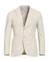 Barbati Man Blazer Ivory Size 36 Cotton, Elastane In Neutral