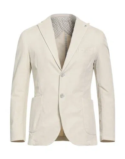 Barbati Man Blazer Ivory Size 36 Cotton, Elastane In Neutral