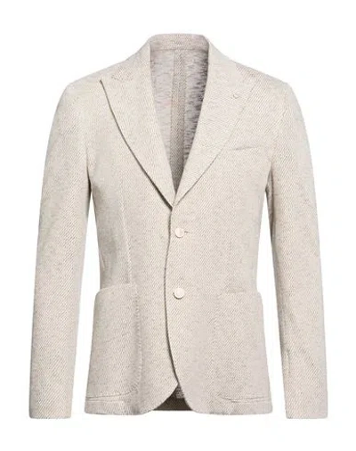 Barbati Man Blazer Ivory Size 44 Cotton, Viscose, Polyester, Linen, Elastane In White