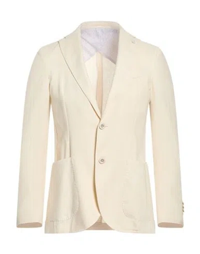 Barbati Man Blazer Ivory Size 44 Linen, Viscose In White