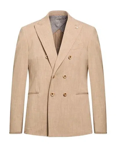 Barbati Man Blazer Khaki Size 42 Cotton, Polyamide, Elastane In Neutral