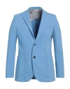 Barbati Man Blazer Light Blue Size 40 Cotton, Polyamide, Elastane In Blue