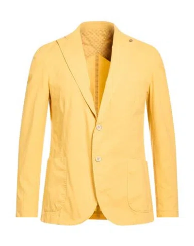 Barbati Man Blazer Marigold Size 40 Cotton, Polyester, Elastane In Yellow