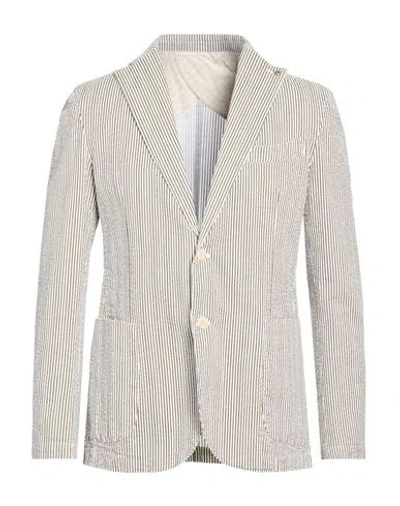 Barbati Man Blazer Military Green Size 40 Cotton, Elastane In White