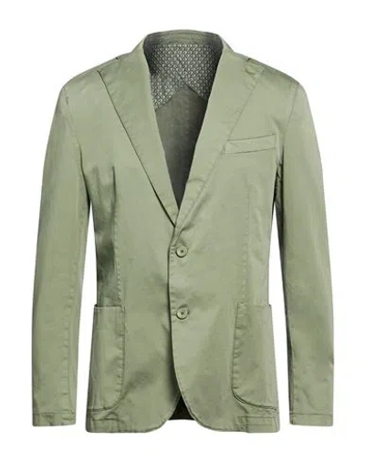 Barbati Man Blazer Military Green Size 48 Cotton, Elastane
