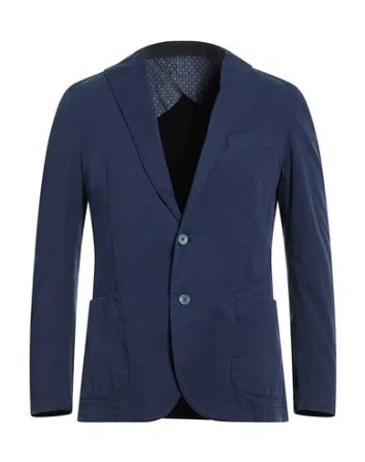 Barbati Man Blazer Navy Size 38 Cotton, Elastane In Blue