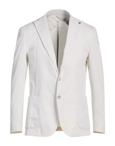 Barbati Man Blazer Off White Size 40 Cotton, Elastane