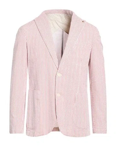 Barbati Man Blazer Orange Size 42 Cotton, Elastane In Pink