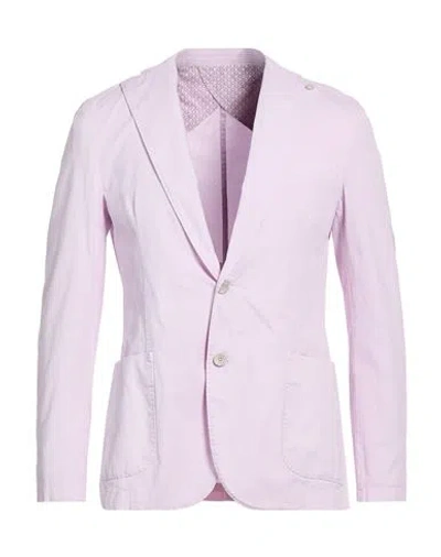 Barbati Man Blazer Pink Size 40 Cotton, Elastane