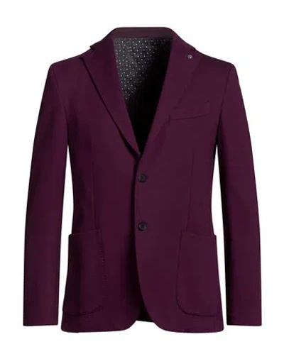 Barbati Man Blazer Plum Size 40 Viscose, Polyamide, Elastane In Purple