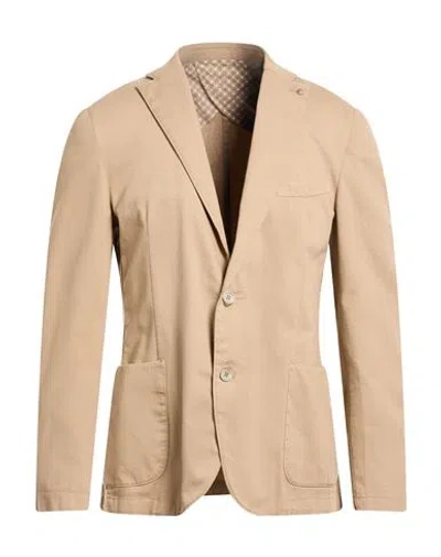 Barbati Man Blazer Sand Size 34 Cotton, Elastane In Neutral