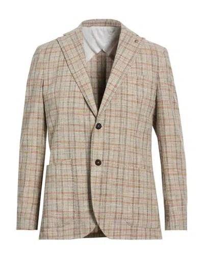 Barbati Man Blazer Sand Size 40 Cotton, Polyester, Viscose, Elastane In Brown