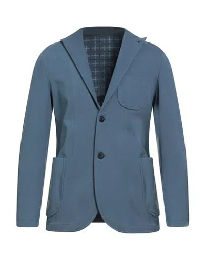 Barbati Man Blazer Slate Blue Size 40 Viscose, Polyamide, Elastane