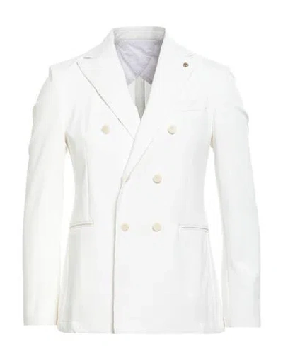 Barbati Man Blazer White Size 38 Cotton, Polyamide, Elastane