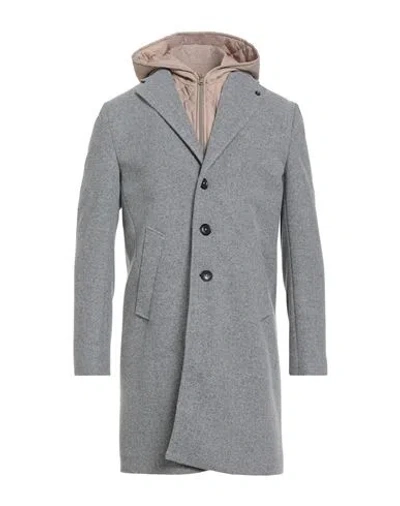 Barbati Man Coat Light Grey Size 40 Polyester In Blue