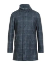 Barbati Man Coat Navy Size 44 Polyester In Blue