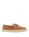 Barbati Man Espadrilles Camel Size 12 Leather In Beige