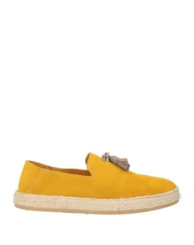 Barbati Man Espadrilles Marigold Size 7 Leather In Yellow