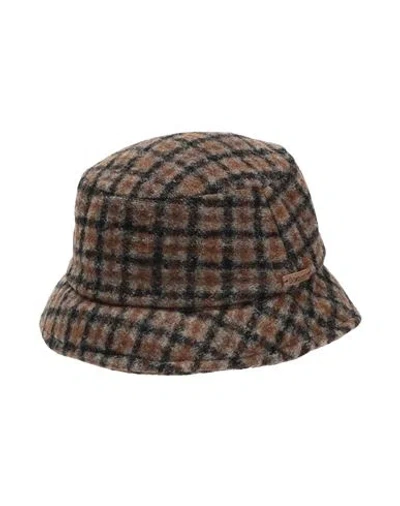 Barbati Man Hat Brown Size M Polyester, Virgin Wool, Acrylic