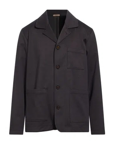 Barbati Man Jacket Chocolate Brown Size 44 Polyester, Viscose, Elastane In Black