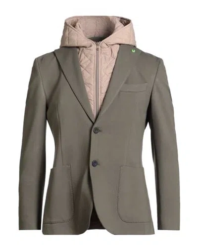 Barbati Man Jacket Military Green Size 42 Viscose, Polyamide, Elastane
