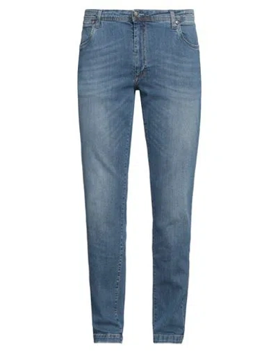 Barbati Man Jeans Blue Size 42 Cotton, Elastane