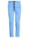 Barbati Man Pants Azure Size 28 Cotton, Polyamide, Elastane In Blue