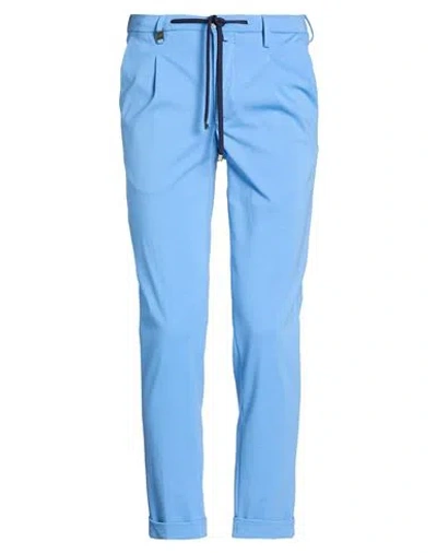 Barbati Man Pants Azure Size 28 Cotton, Polyamide, Elastane In Blue