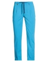 Barbati Man Pants Azure Size 32 Polyester, Viscose, Elastane In Blue