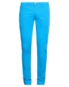 Barbati Man Pants Azure Size 34 Cotton, Elastane In Blue