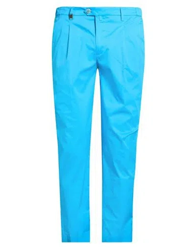 Barbati Man Pants Azure Size 34 Cotton, Polyamide, Elastane In Blue