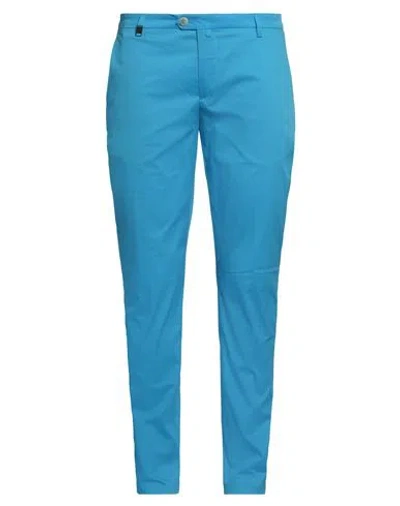 Barbati Man Pants Azure Size 38 Cotton, Polyamide, Elastane In Blue