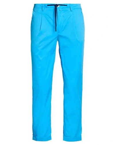 Barbati Man Pants Azure Size 38 Cotton, Polyamide, Elastane In Blue