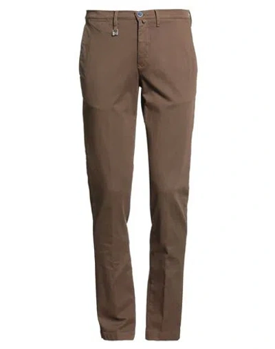 Barbati Man Pants Brown Size 30 Cotton, Elastane