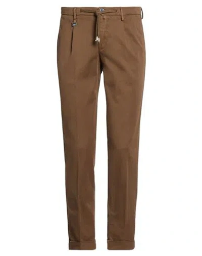 Barbati Man Pants Brown Size 40 Cotton, Elastane