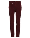 Barbati Man Pants Burgundy Size 30 Cotton, Elastane In Red