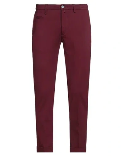 Barbati Man Pants Burgundy Size 36 Viscose, Polyamide, Elastane In Red