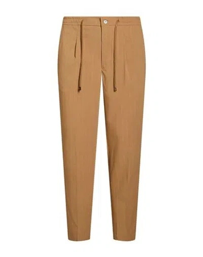Barbati Man Pants Camel Size 28 Polyester, Viscose, Elastane In Brown