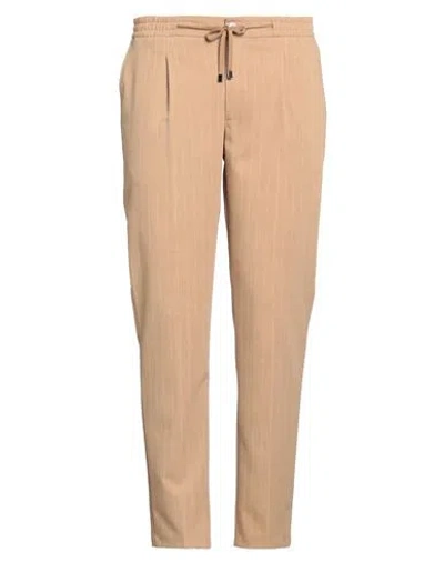 Barbati Man Pants Camel Size 38 Polyester, Viscose, Elastane In Beige